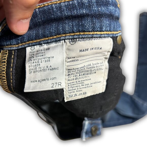 Adriano Goldschmied The Aubrey Skinny Straight Jeans Size 27W Made In USA Medium - Picture 6 of 6